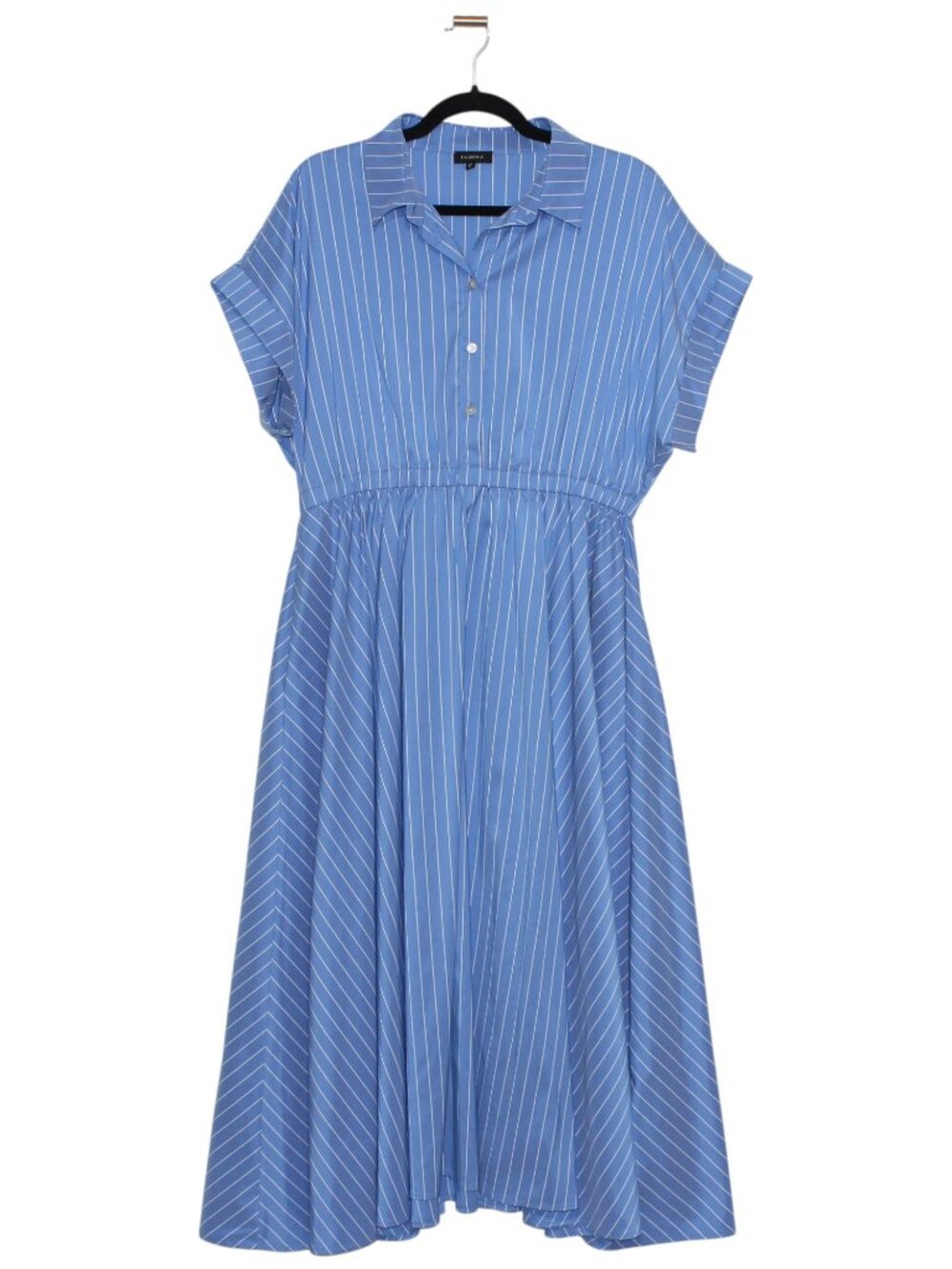 Fabrika Maxi Shirt Dress Blue & White Size Large